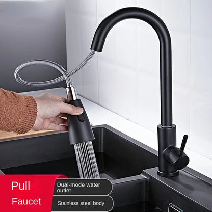 Stainless Steel Water Faucet With Pull Out Spout