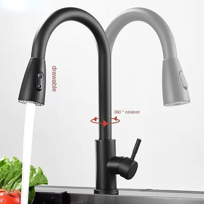 Stainless Steel Water Faucet With Pull Out Spout