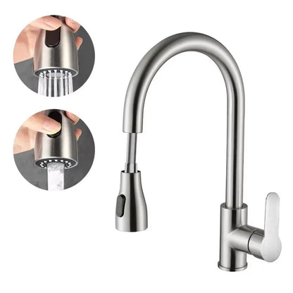Stainless Steel Water Faucet With Pull Out Spout