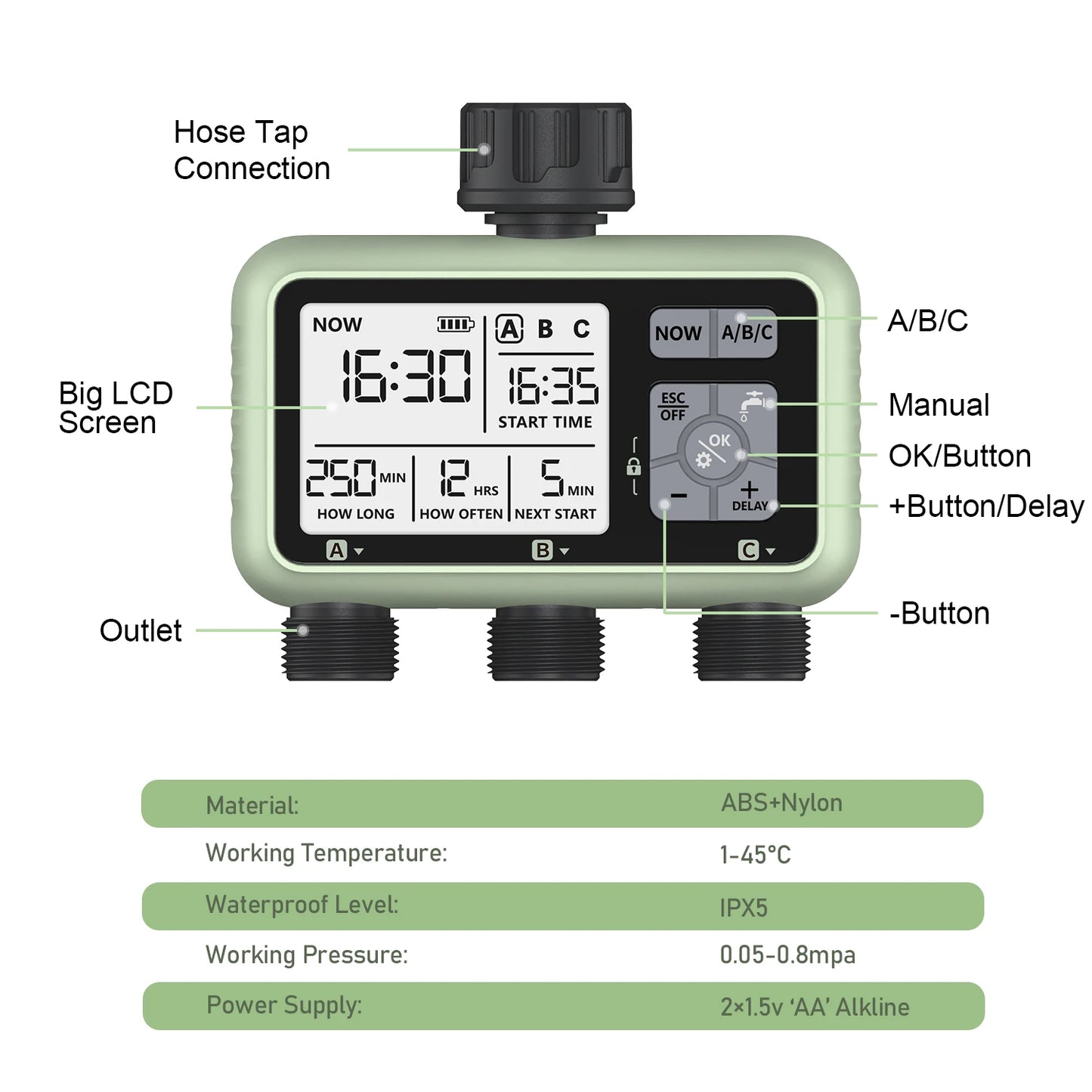 3-Outlet Automatic Water Timer
