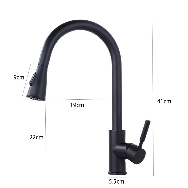 Stainless Steel Water Faucet With Pull Out Spout