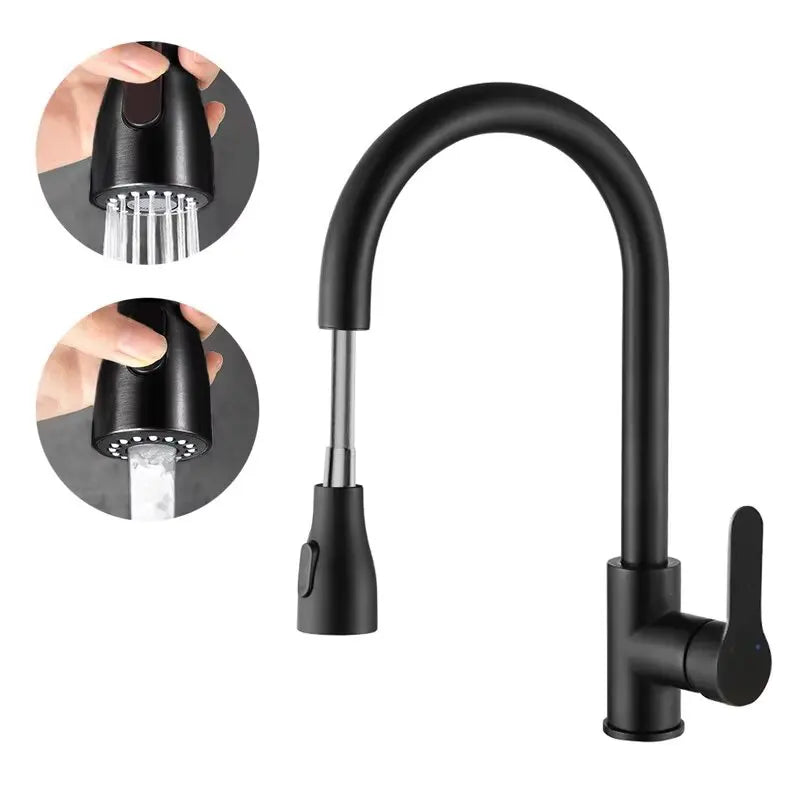 Stainless Steel Water Faucet With Pull Out Spout
