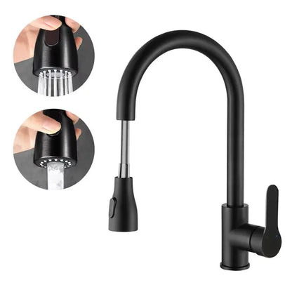 Stainless Steel Water Faucet With Pull Out Spout