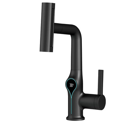 Waterfall/Stream Sprayer Faucet With Digital Temperature Display