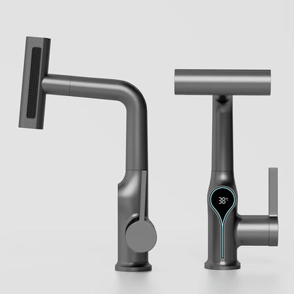 Waterfall/Stream Sprayer Faucet With Digital Temperature Display