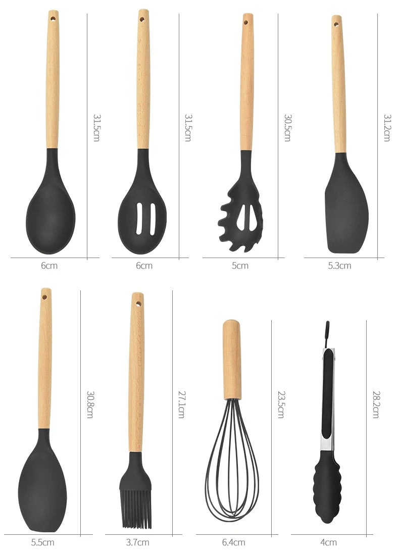 12 Pcs Silicone Kitchenware