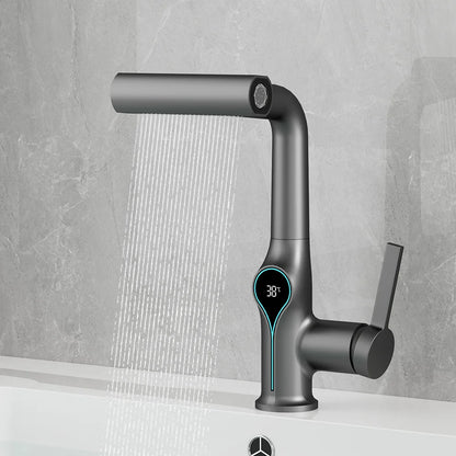 Waterfall/Stream Sprayer Faucet With Digital Temperature Display